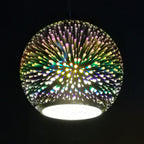 Modern Glass Pendant Light | 3D Colorful Fireworks Design with Adjustable Chain for Vibrant Kitchen Pendant Lighting