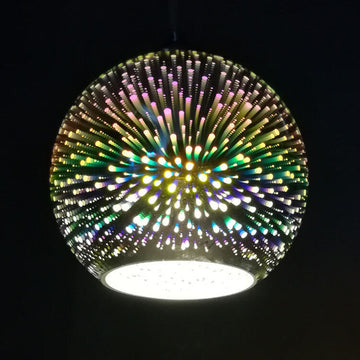 Modern Glass Pendant Light | 3D Colorful Fireworks Design with Adjustable Chain for Vibrant Kitchen Pendant Lighting