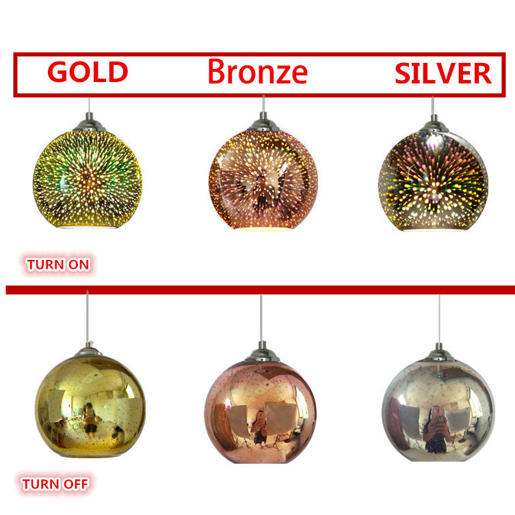 Modern Glass Pendant Light | 3D Colorful Fireworks Design with Adjustable Chain for Vibrant Kitchen Pendant Lighting