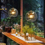 Modern Glass Pendant Light with Dimmable Three-Color Switch | Stylish Kitchen Pendant Lighting for Versatile Ambiance