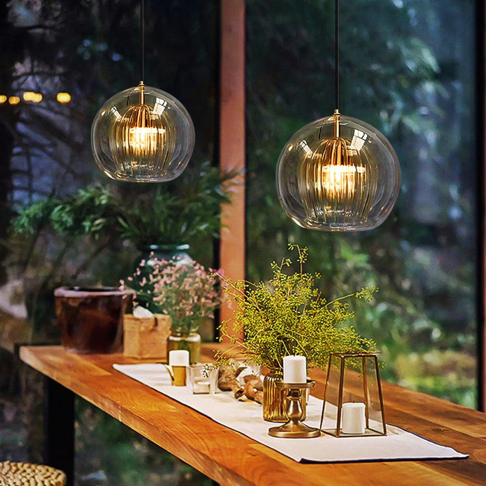 Modern Glass Pendant Light with Dimmable Three-Color Switch | Stylish Kitchen Pendant Lighting for Versatile Ambiance