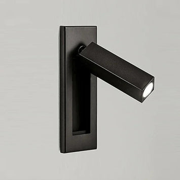 LED Wall Sconce, Adjustable Spotlight, Bedside Reading Light, Black Chrome