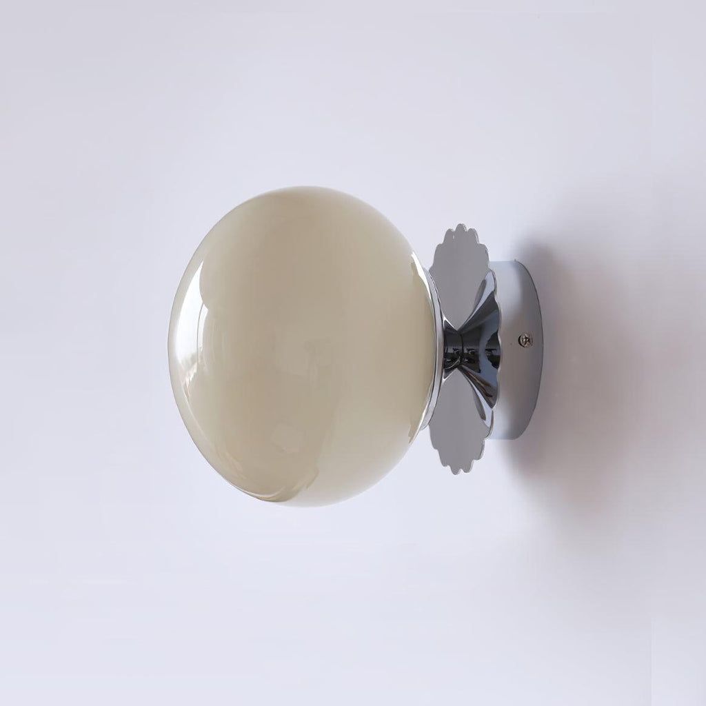 Modern Marshmallow Wall Sconce with Pink Glass Diffuser | Stylish Lighting for Contemporary Decor