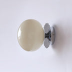 Modern Marshmallow Wall Sconce with Pink Glass Diffuser | Stylish Lighting for Contemporary Decor