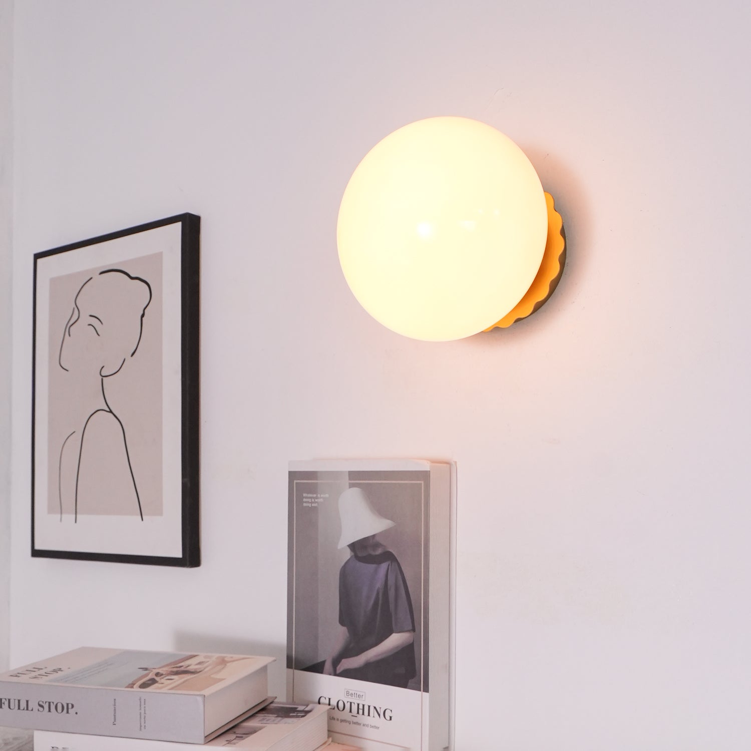 Marshmallow Glass Wall Sconce, Pink Beige Globe LED, Gold Chrome, Modern