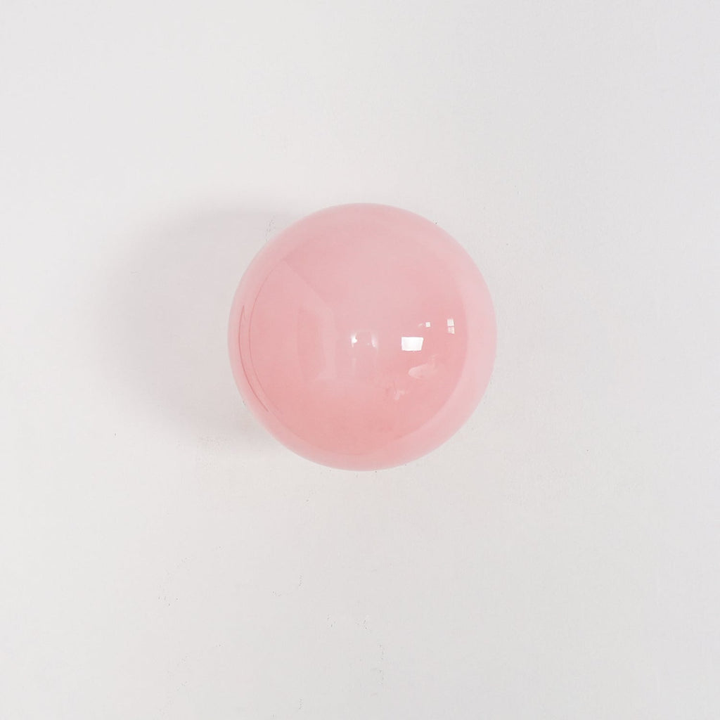 Modern Marshmallow Wall Sconce with Pink Glass Diffuser | Stylish Lighting for Contemporary Decor