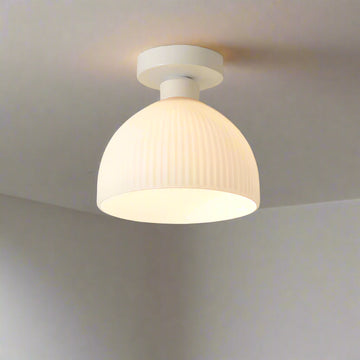 Modern Milky White Flush Mount Ceiling Light with Dimmable Soft Glow | Elegant Illumination for Cozy Spaces