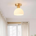 Modern Milky White Flush Mount Ceiling Light with Dimmable Soft Glow | Elegant Illumination for Cozy Spaces