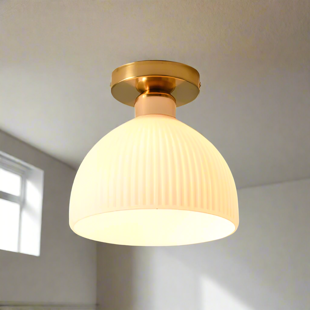Modern Milky White Flush Mount Ceiling Light with Dimmable Soft Glow | Elegant Illumination for Cozy Spaces