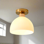 Modern Milky White Flush Mount Ceiling Light with Dimmable Soft Glow | Elegant Illumination for Cozy Spaces