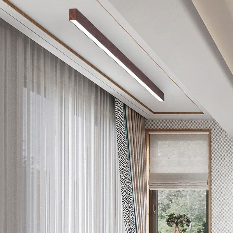 Modern Minimalist | Flush Mount Ceiling Light with Wood Grain Finish | Sleek Design for Elegant Living Spaces