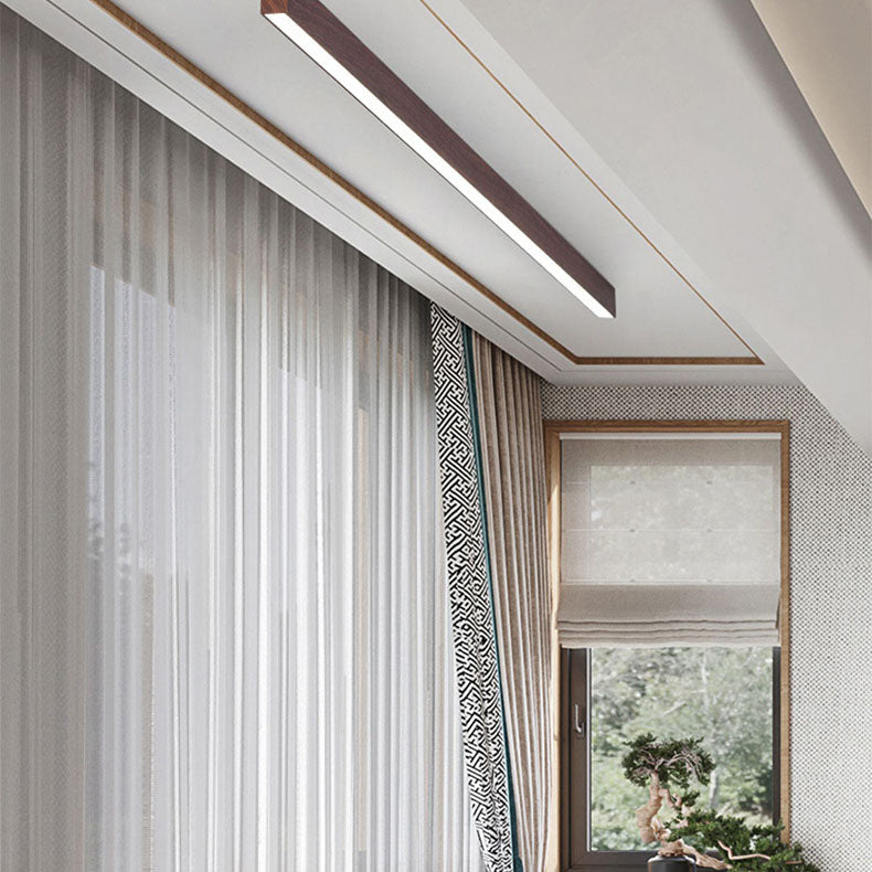 Modern Minimalist | Flush Mount Ceiling Light with Wood Grain Finish | Sleek Design for Elegant Living Spaces