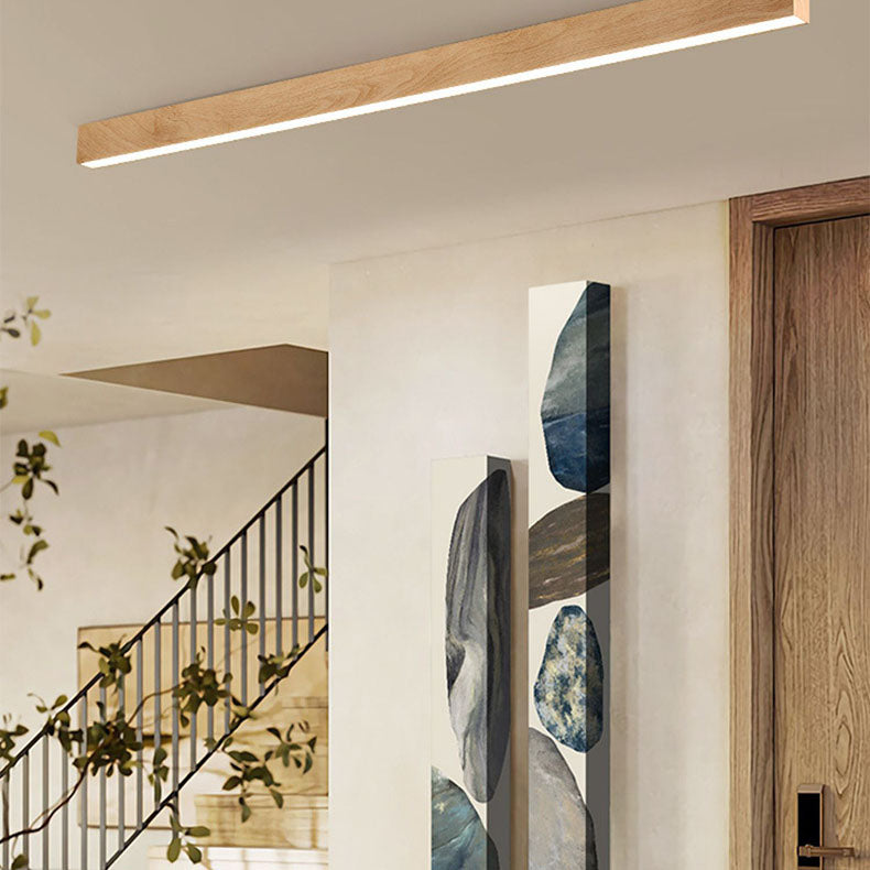 Modern Minimalist | Flush Mount Ceiling Light with Wood Grain Finish | Sleek Design for Elegant Living Spaces