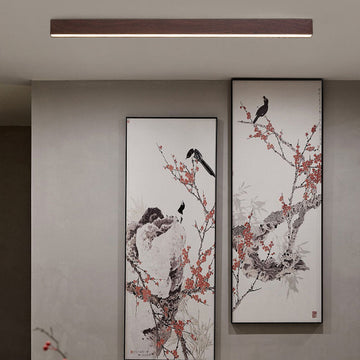 Modern Minimalist | Flush Mount Ceiling Light with Wood Grain Finish | Sleek Design for Elegant Living Spaces