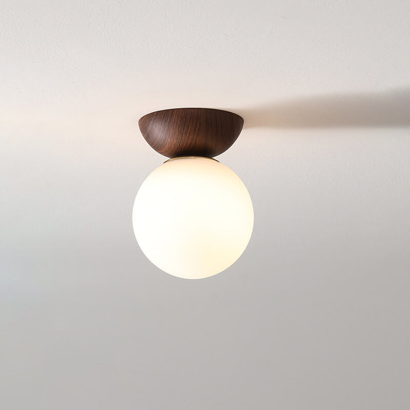 Modern Minimalist | Semi Flush Mount Ceiling Light with Glass Orb Shade | Elegant Fixture for Stylish Home Decor