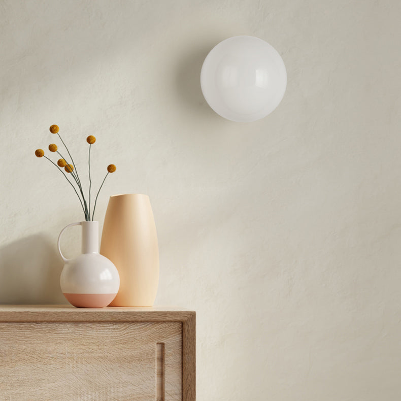 Modern Opal Glass Flush Mount Ceiling Light with Soft Ambient Glow | Elegant Illumination for Hallways and Low Ceilings