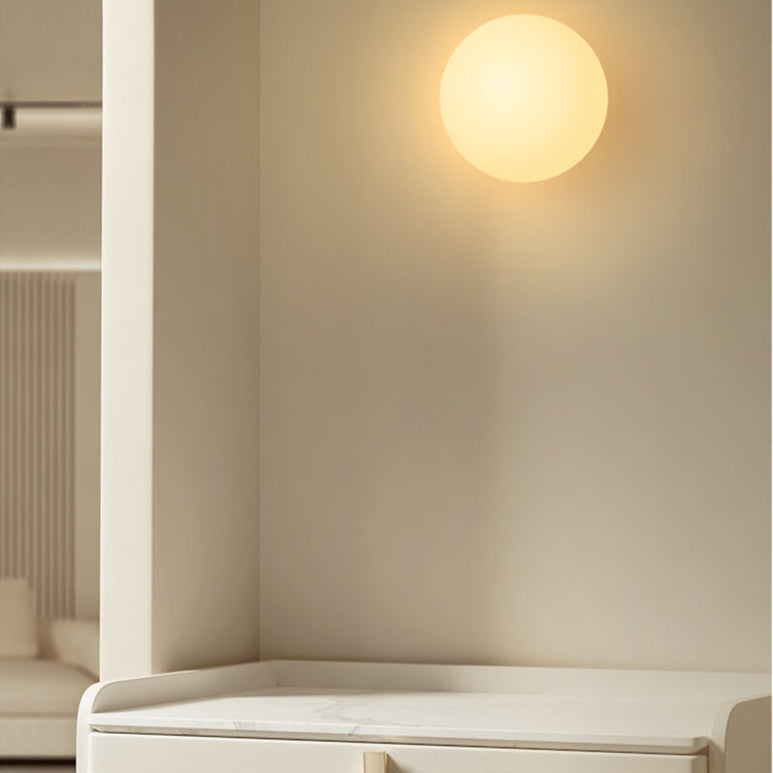 Modern Opal Glass Flush Mount Ceiling Light with Soft Ambient Glow | Elegant Illumination for Hallways and Low Ceilings