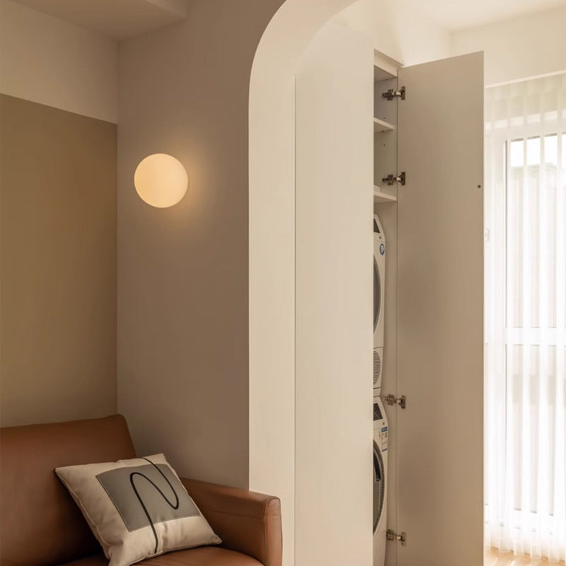 Modern Opal Glass Flush Mount Ceiling Light with Soft Ambient Glow | Elegant Illumination for Hallways and Low Ceilings