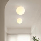Modern Opal Glass Flush Mount Ceiling Light with Soft Ambient Glow | Elegant Illumination for Hallways and Low Ceilings