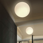 Modern Opal Glass Flush Mount Ceiling Light with Soft Ambient Glow | Elegant Illumination for Hallways and Low Ceilings