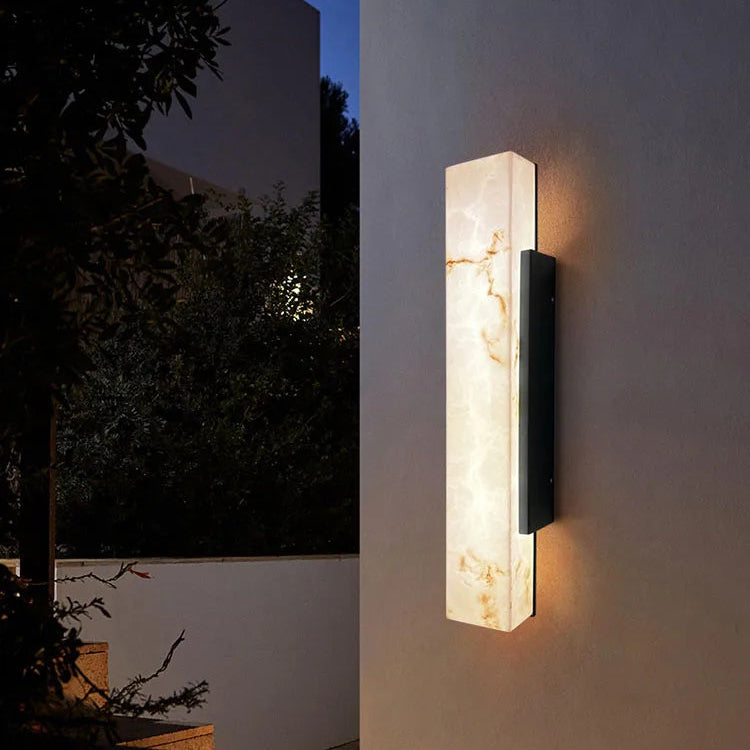 Modern Outdoor Wall Lamp | IP65 Waterproof Design with Luxury Marble Finish | Elegant Illumination for Year-Round Curb Appeal