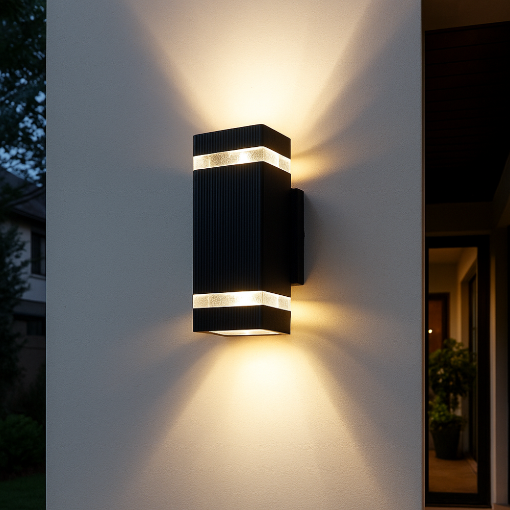 Modern Outdoor Wall Sconce with Up Down LED Lighting | Waterproof Design for Stylish Exterior Illumination