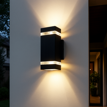 Modern Outdoor Wall Sconce with Up Down LED Lighting | Waterproof Design for Stylish Exterior Illumination