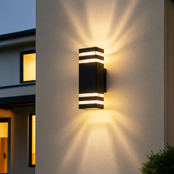 Modern Outdoor Wall Sconce with Up Down LED Lighting | Waterproof Design for Stylish Exterior Illumination