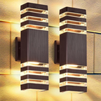 Modern Outdoor Wall Sconce with Up Down LED Lighting | Waterproof Design for Stylish Exterior Illumination