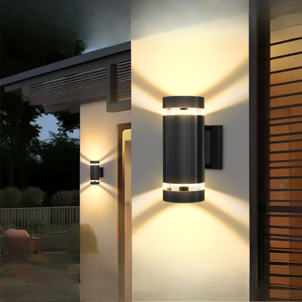 Modern Outdoor Wall Sconce with Up Down LED Lighting | Waterproof Design for Stylish Exterior Illumination