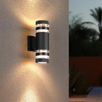 Modern Outdoor Wall Sconce with Up Down LED Lighting | Waterproof Design for Stylish Exterior Illumination