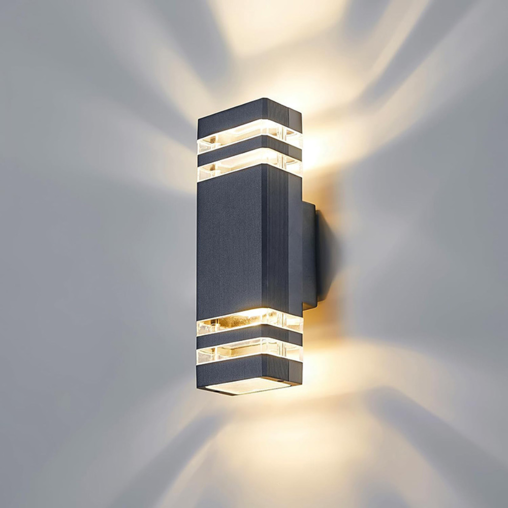 Modern Outdoor Wall Sconce with Up Down LED Lighting | Waterproof Design for Stylish Exterior Illumination