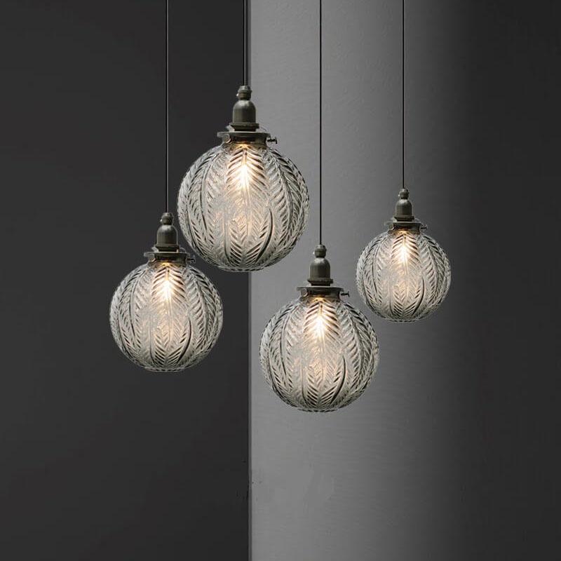 Modern Pendant Lighting | Retro Glass Globe Design with Adjustable Length | Stylish Hanging Light for Home and Business