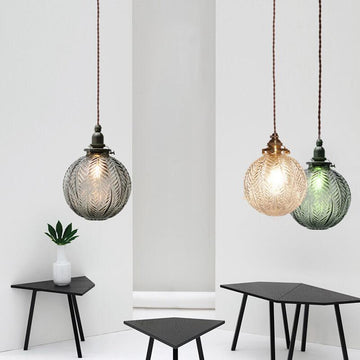 Modern Pendant Lighting | Retro Glass Globe Design with Adjustable Length | Stylish Hanging Light for Home and Business