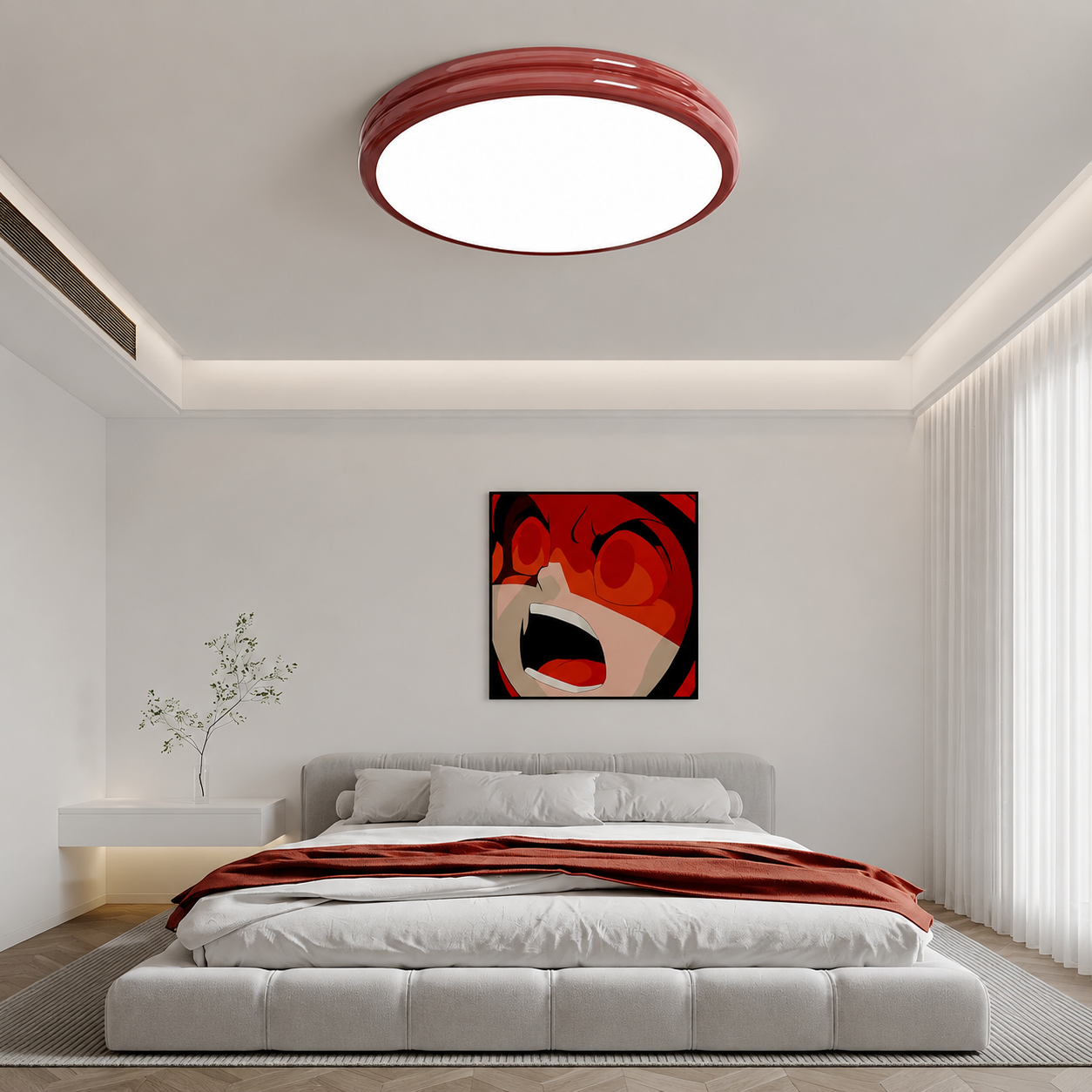 Modern Round Flush Mount Ceiling Light with Energy-Efficient LED | Sleek Design for Ambient Illumination