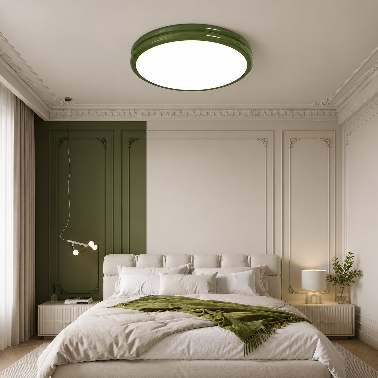 Modern Round Flush Mount Ceiling Light with Energy-Efficient LED | Sleek Design for Ambient Illumination