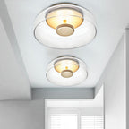 Modern Smoked Glass Flush Mount Ceiling Light with Integrated LED | Cozy Ambiance for Living Rooms and Hallways