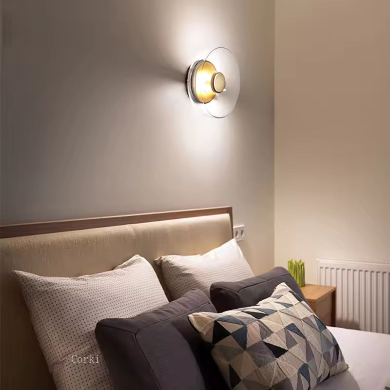 Smoked Glass Flush Mount Ceiling Light, LED, Amber Grey, Living Room Hallway