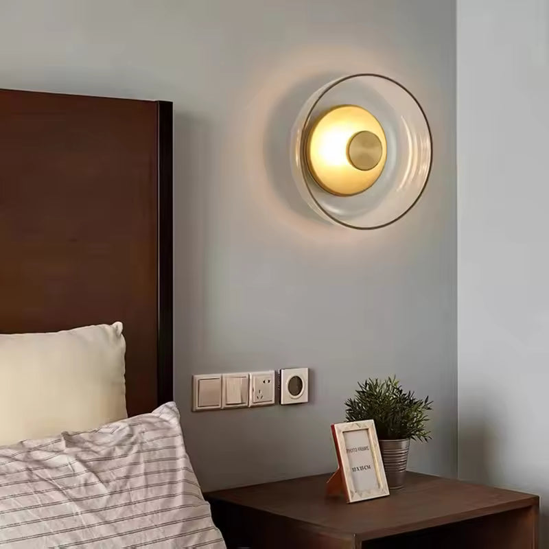 Smoked Glass Flush Mount Ceiling Light, LED, Amber Grey, Living Room Hallway