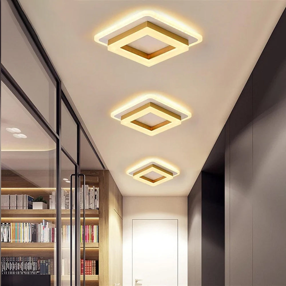 Modern Square Flush Mount Ceiling Light with Adjustable Brightness | Stylish LED Illumination for Any Room