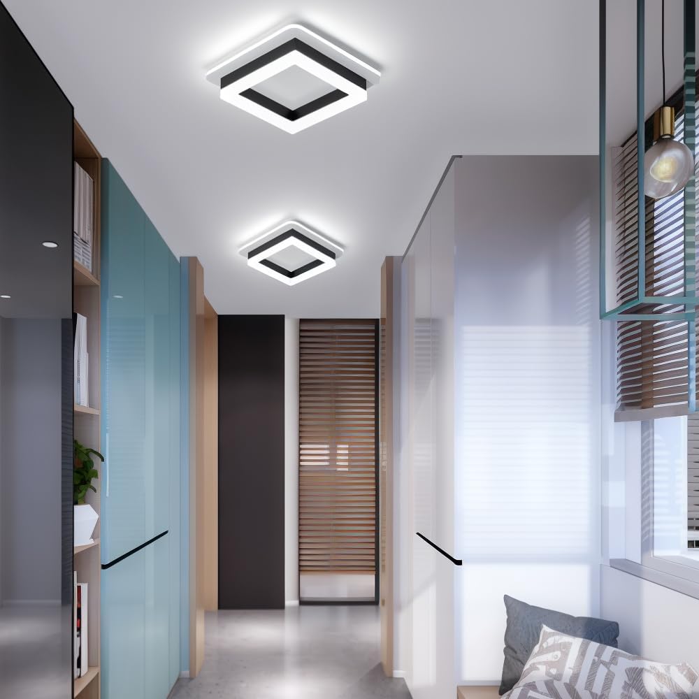 Modern Square Flush Mount Ceiling Light with Adjustable Brightness | Stylish LED Illumination for Any Room