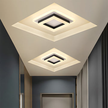 Modern Square Flush Mount Ceiling Light with Adjustable Brightness | Stylish LED Illumination for Any Room