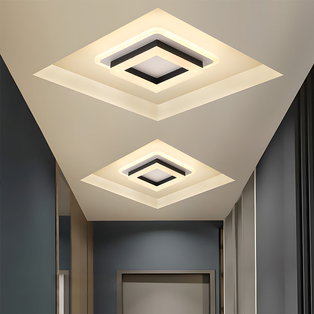 Modern Square Flush Mount Ceiling Light with Adjustable Brightness | Stylish LED Illumination for Any Room