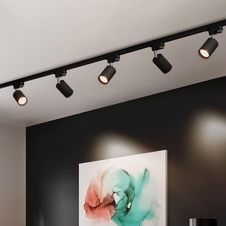 LED Track Lighting, Adjustable Tubular Fixtures, Dimmable, Black White Gold