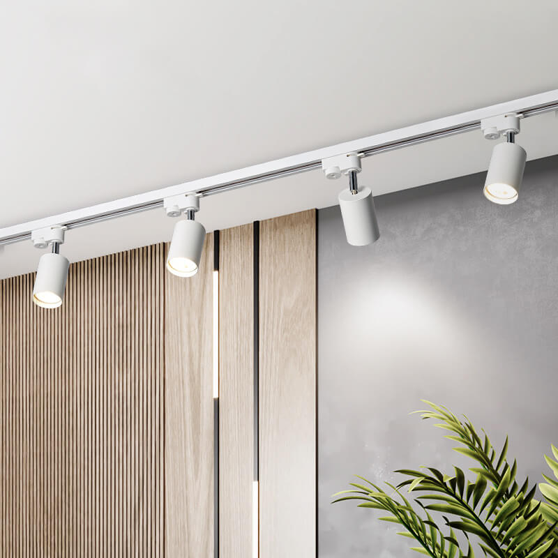 LED Track Lighting, Adjustable Tubular Fixtures, Dimmable, Black White Gold