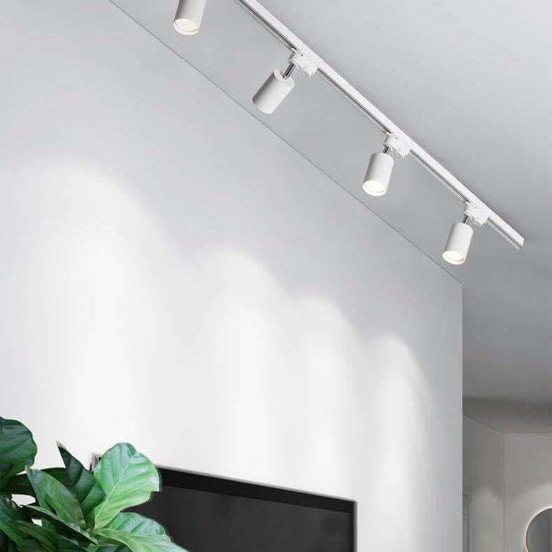 LED Track Lighting, Adjustable Tubular Fixtures, Dimmable, Black White Gold