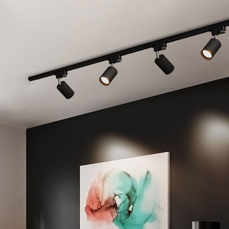 LED Track Lighting, Adjustable Tubular Fixtures, Dimmable, Black White Gold