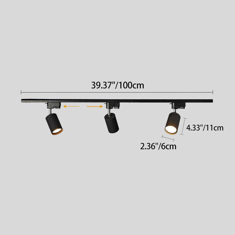 LED Track Lighting, Adjustable Tubular Fixtures, Dimmable, Black White Gold