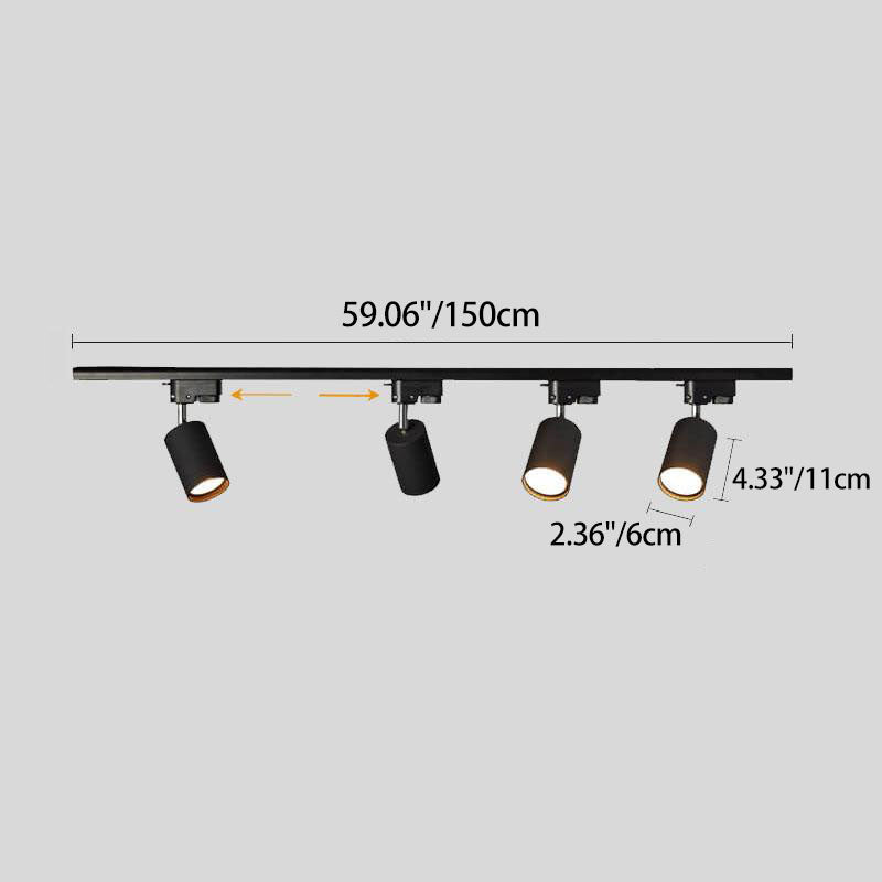 LED Track Lighting, Adjustable Tubular Fixtures, Dimmable, Black White Gold