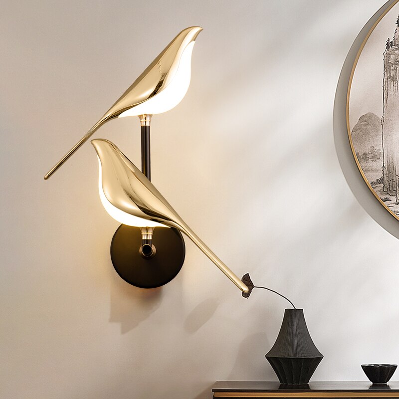Modern Wall Sconces | Bird-Shaped Design with Adjustable Brightness | Unique Lighting for Lively Interiors